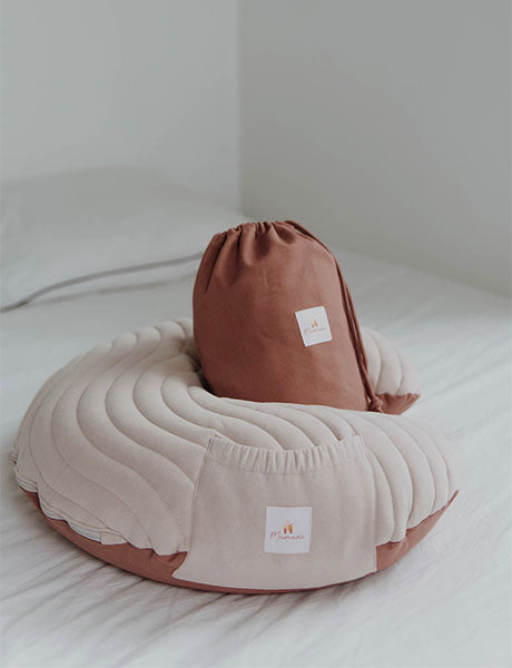 Coussin d’allaitement gonflable Liberty terracotta - Vanille Coton