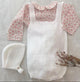 Barboteuse Bébé Motifs Ajourés - Crème - Vanille Coton