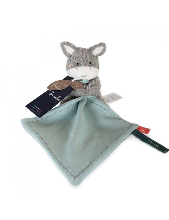 Peluche âne avec doudou en coton biologique - Vanille Coton